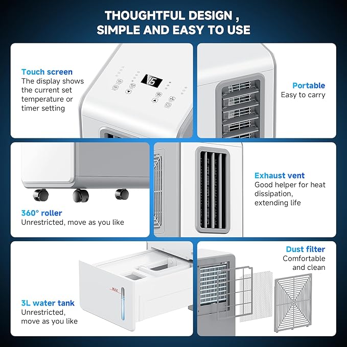 Climatiseur mobile 4-en-1 et refroidisseur d'air
