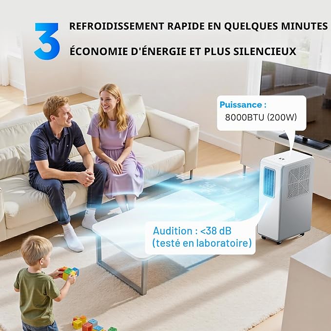 Climatiseur mobile 4-en-1 et refroidisseur d'air