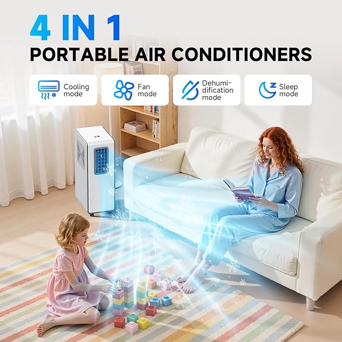 Climatiseur mobile 4-en-1 et refroidisseur d'air