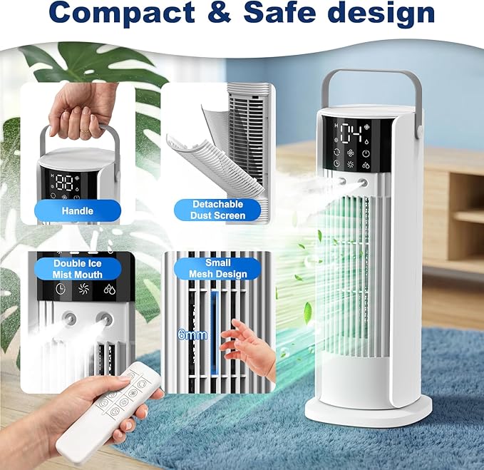 Climatiseur portable sans tube, 4 en 1
